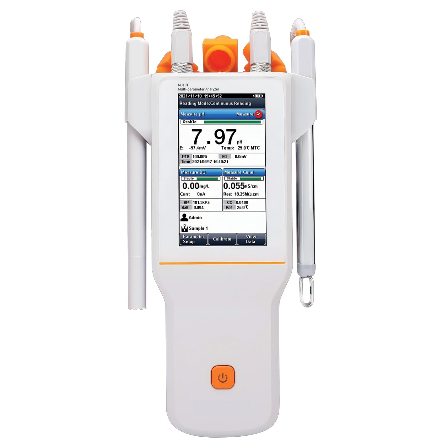 M310T Multiparameter Meter with Touchscreen for pH/DO/Conductivity, Multi-Point Calibration, ATC/MTC, Stability Indicator, GLP 500 Data, for QA Labs & Environmental Applications