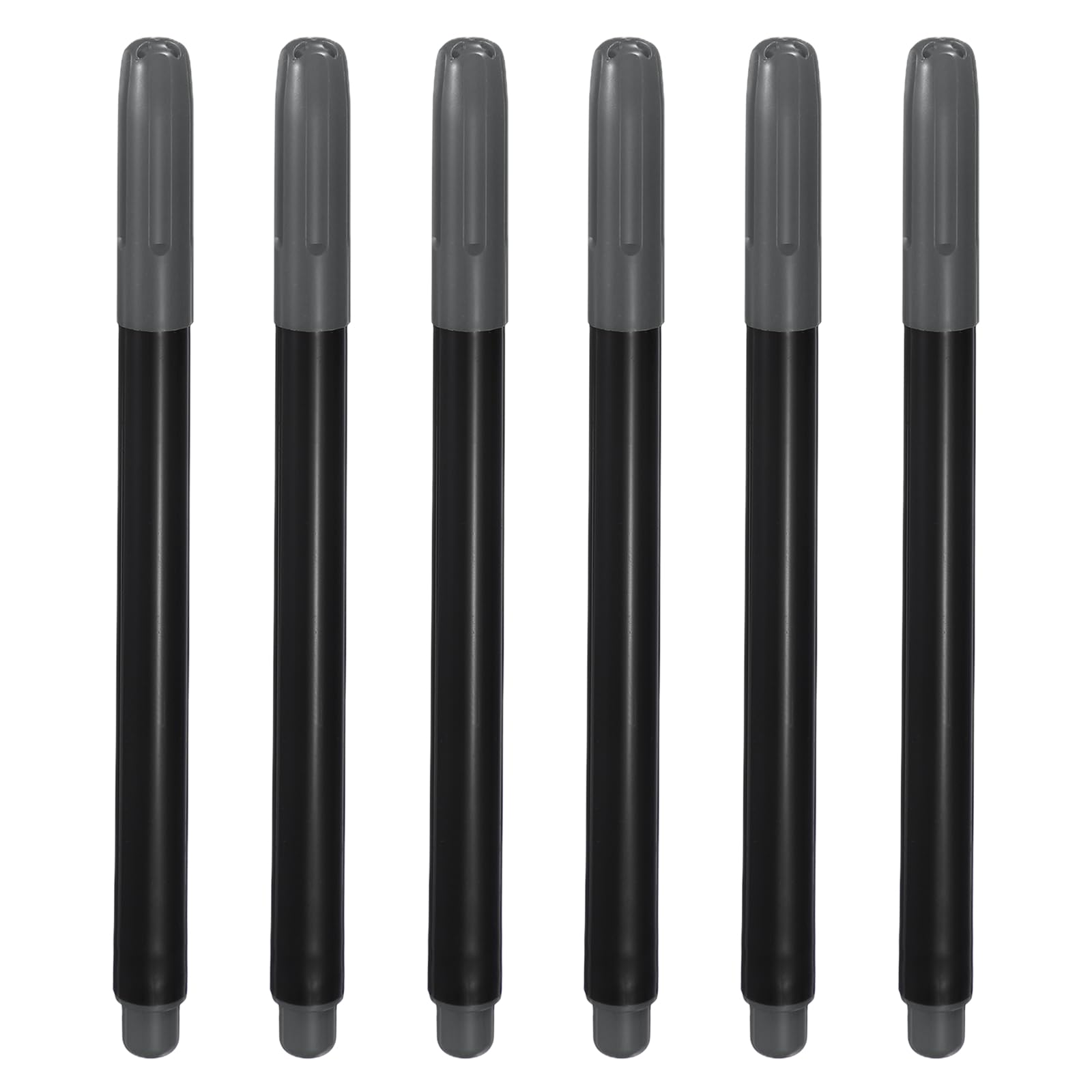 PATIKIL Dark Grey Permanent Fabric Markers for Cloths, Permanent Markers Set Fabric Pen on Plastic Wood Stone Metal and Glass for Coloring Drawing Writing Marking, 6Pack