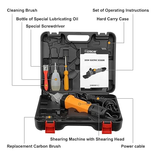 Miniatura 2 de Hoteche Tijeras de ovejas 300 W Profesionales Eléctricas Clipers de Ovejas Equipo de Cizalla de Animales de Granja con Estuche de Transporte para