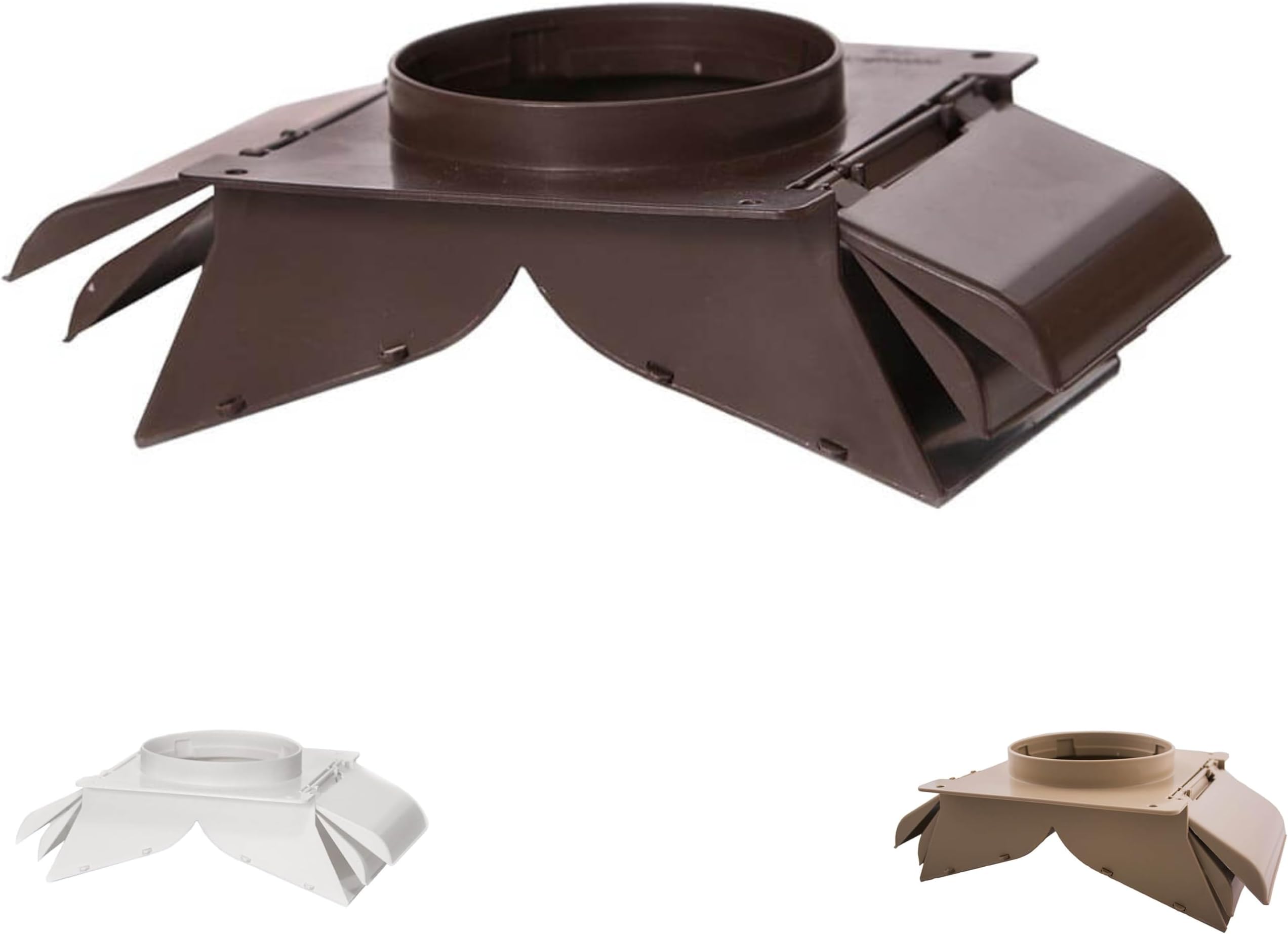 4 Inch Soffit Vent Cover, Great for Bathroom or Dryer Vent Cover, Patented Dual Door Design Prevents Birds and Back Drafts, Highest Efficiency Soffit Exhaust Vents on the Market (Brown)