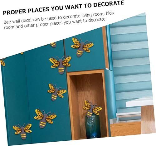 Miniatura 8 de SHOWERORO 12 calcomanías de abeja de simulación para habitación de niños, papel 3D para ventana