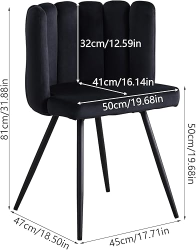 Miniatura 2 de CLIPOP Silla decorativa de barril para sala de estar, moderna silla de comedor de terciopelo para cocina, silla de tocador con patas de metal,