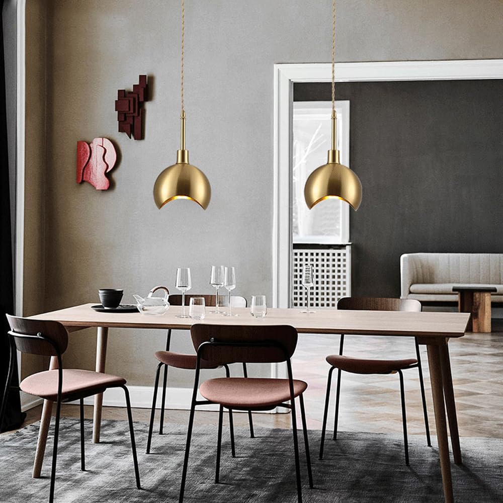 E14-Lichtquelle, Einzelkopf-Pendelleuchte, kreativer Persönlichkeits-Kupfer-Kronleuchter, Unterputz-Decken-Hängeleuchte, Wohnzimmer-Schlafzimmer-Esszimmer-Dekorationsleuchten