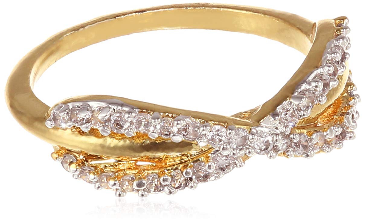 Estele Gold Plated Metal Brass American Diamond Infinity Shaped Ring For Women - Size 2 (B08D477RMC) Amazon Price History, Amazon Price Tracker