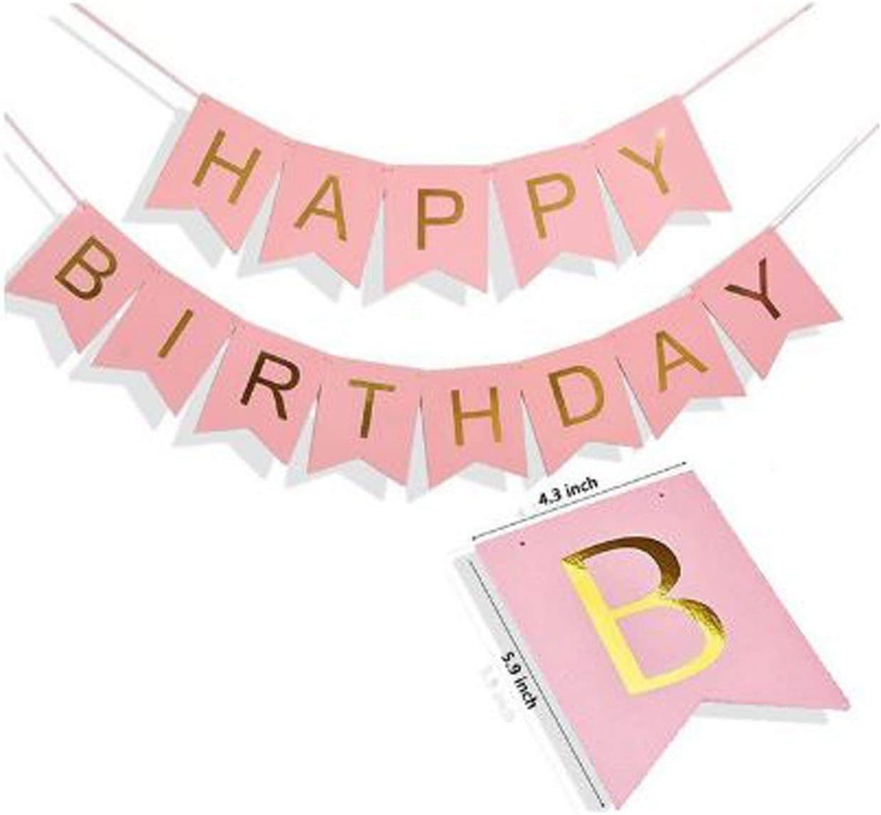 Party Propz Pink Happy Birthday Banner for Birthday Decoration Items for Girls, Wife,Girlfriend/Girls Birthday/Girls Birthday Decoration/Happy Birthday Banner/Party Decorations