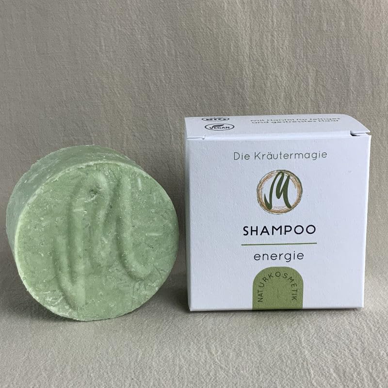 Kräutermagie Festes Shampoo Energie, Zitrone und Eukalyptus, für fettende und gestresste Kopfhaut, 75 g