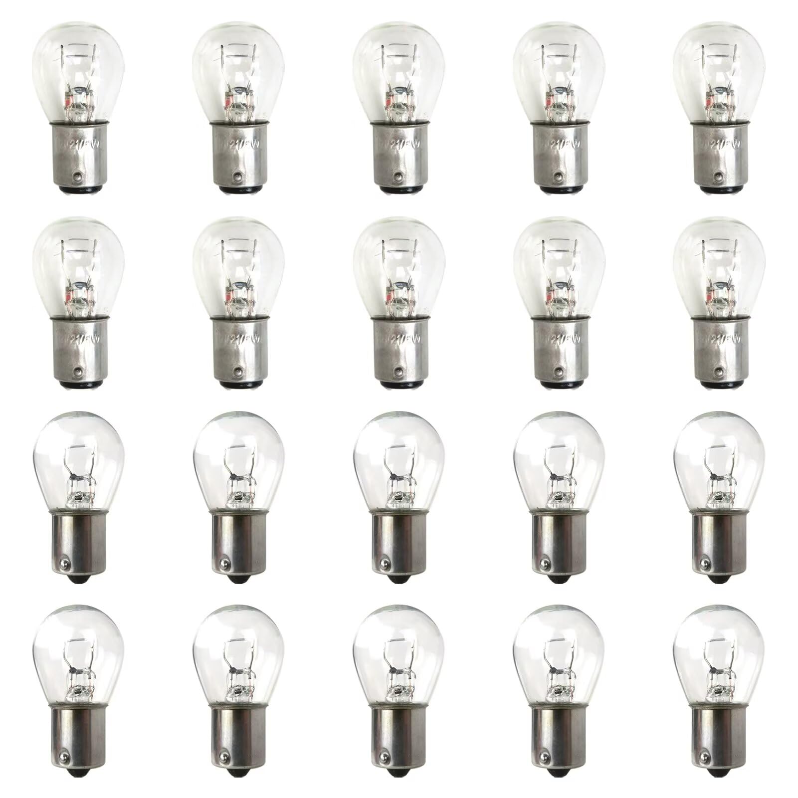 JRSHOME New 20Pack 1156 + 1157 12v Bright Light Bulbs Back-up, Reverse, Interior Dome, High Mount Stop, Directional Signal for Car, Truck, Motorcycle, Boat, RV, Trailer