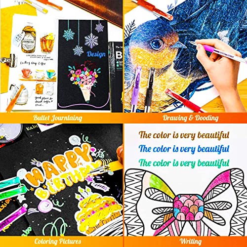 Soucolor Teen Girl Gifts Trendy Stuff, Glitter Gel Pens for Adult Coloring Books, 120 Pack-60 Glitter Pens, 60 Refills and Travel Case, 40% More Ink Markers Set for Preppy School Stuff Journaling - Thumbnail 6