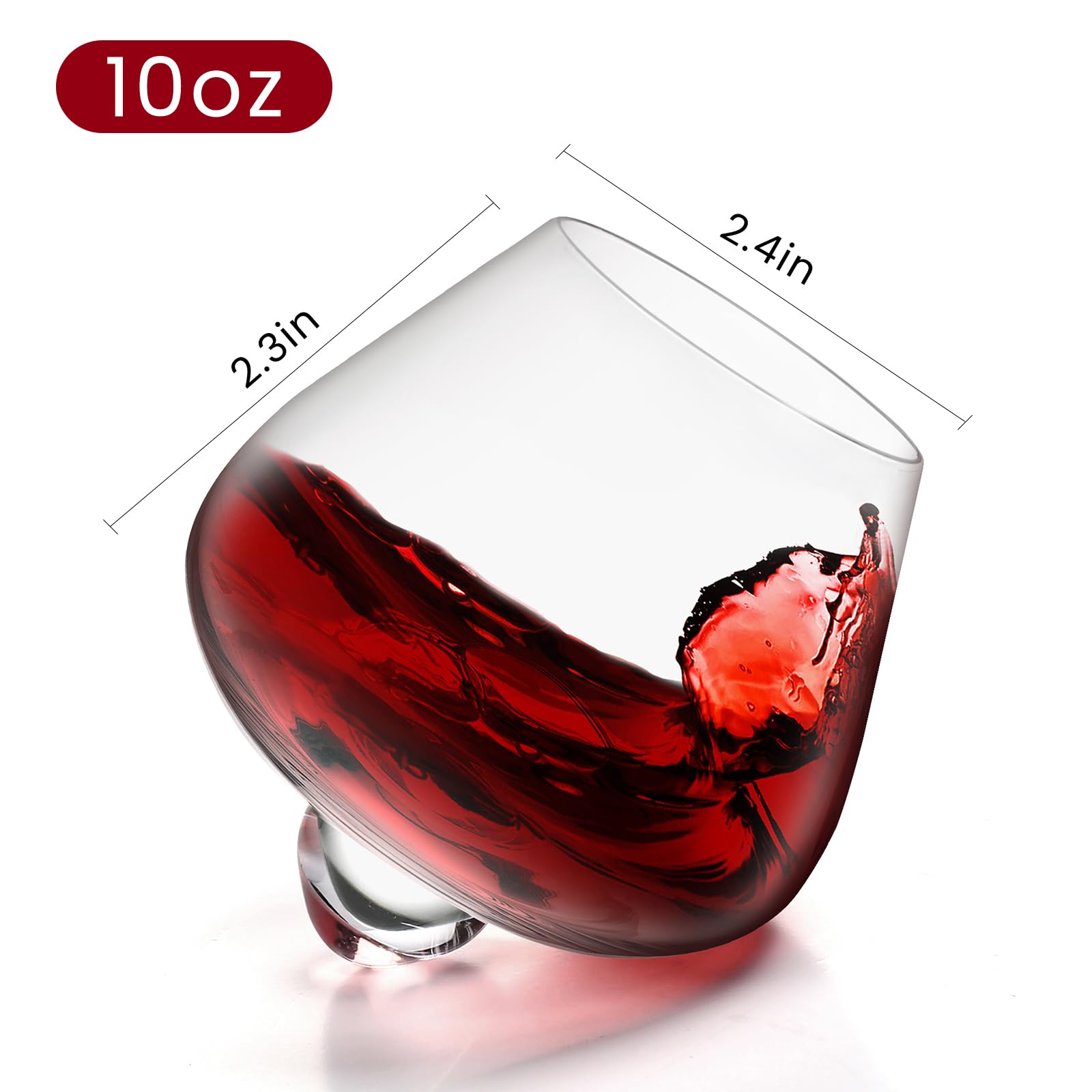 FAHIMEH Bicchieri Whisky Rum Cognac vino Cristallo Rotanti Senza Stelo Degustazione Vetro Inclinati Liquore brandy Cocktail Tumbler Grappa Bicchiere Personalizzato Regalo Set da 6pc 200ml