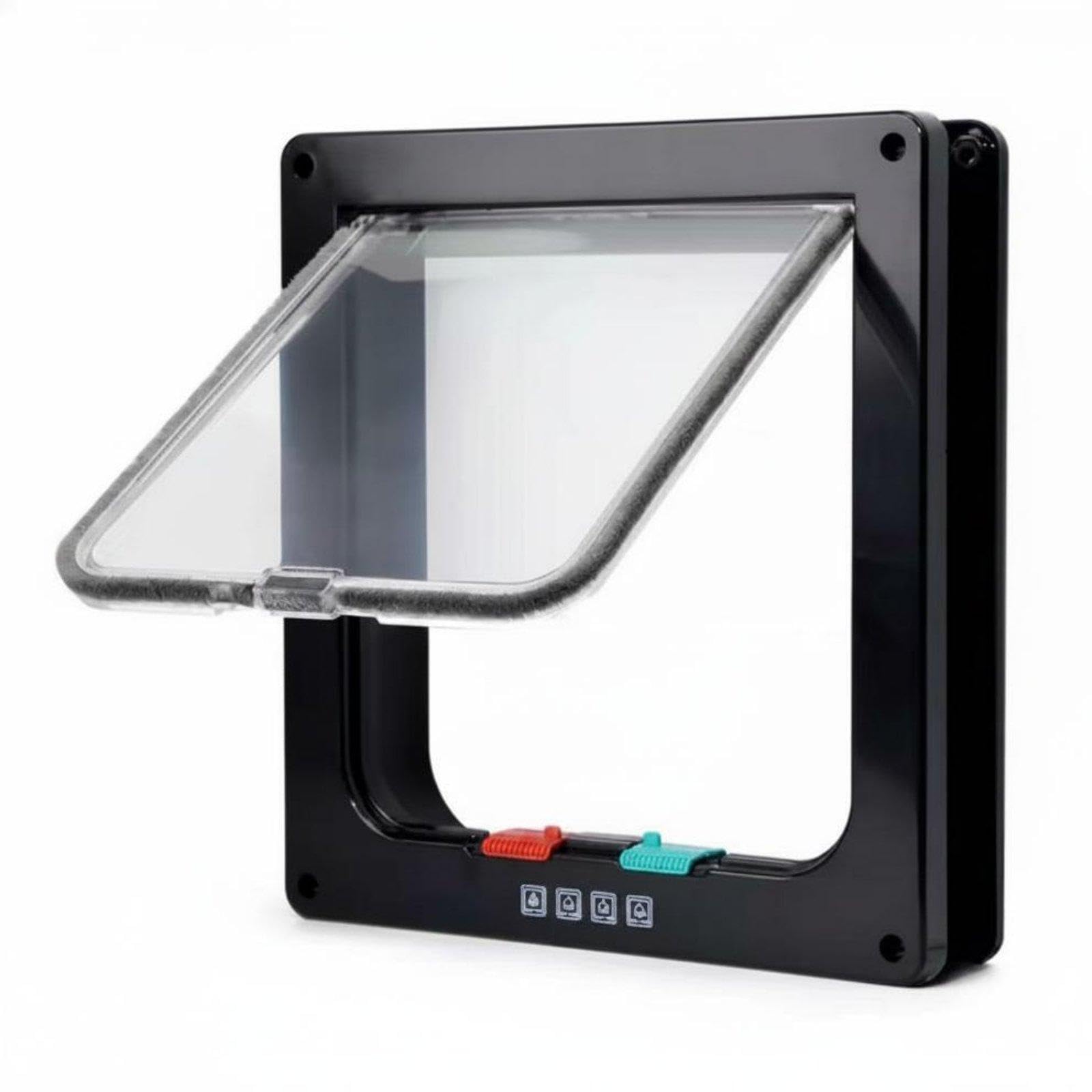 Locking Pet Flap Simple to Install Installation 4-Way Locking Cat Door Material for Cats, Small Dogs, Screen Doors, Walls Black L|Pet Supplies| Cat Supplies| Doors & Flaps-image-39