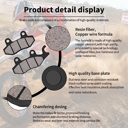 Jicheku Front And Rear Brake Pads Compatible With Kawasaki Bayou 300 400 Brute Force 650 750 Teryx 4 750 800 Mule Pro 820 1000 2008-2018 Atv For Yamaha Rhino 450 660 700 Klf 300 400 #TOP2