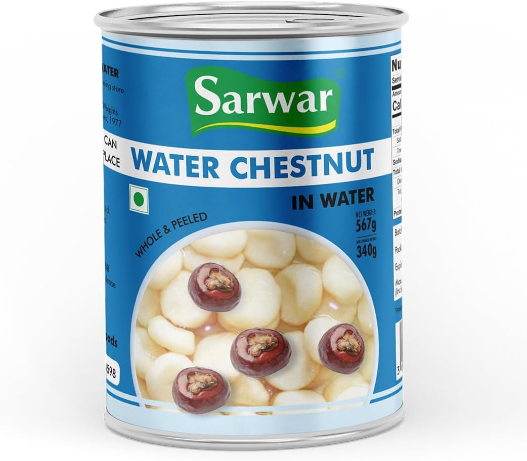 Sarwar Water Chestnut 567g | Fresh, Crunchy & Natural | Gluten-Free, Low-Fat, High-Fiber | Plant-Based Asian Ingredient | Ideal for Stir-Fry, Soups, Curries, Salads & Healthy Cooking
