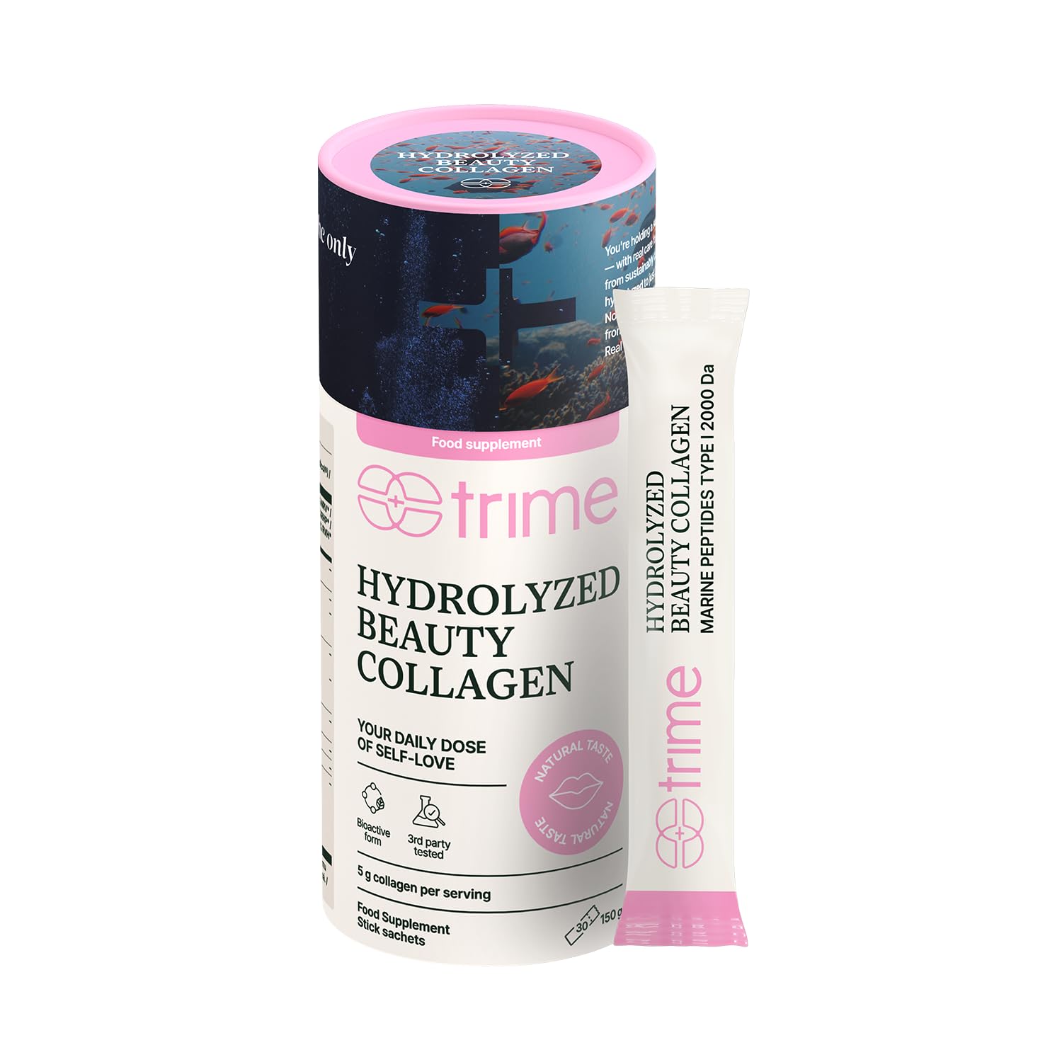 TRIME Collagene Marino Idrolizzato Tipo I 30 Stick da 5 g Gusto Neutro