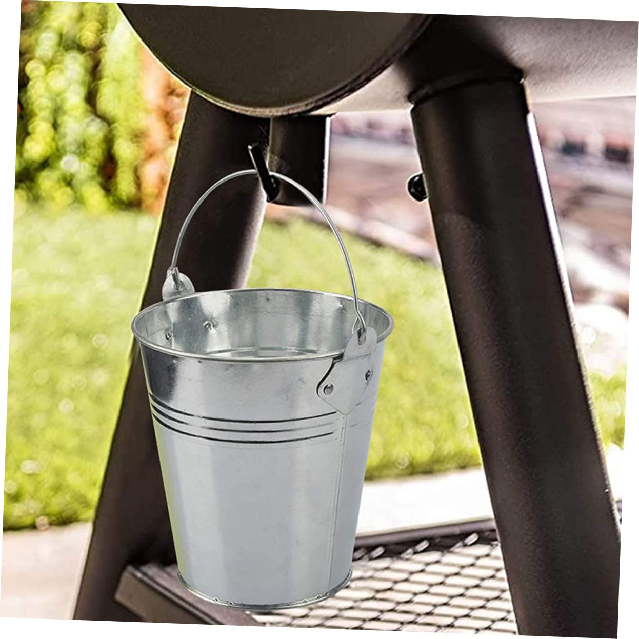 Abaodam Secchio Raccolta Grasso Barbecue Esterno Ferro Argento 10 Pezzi