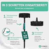 VONROC Window Cleaner with Telescopic Rod 4.6 m - Car Wash Brush with Handle, Professional Window Wiper with Washing Brush for Windows, Solar System - Includes Brush, Hose, Soap Dispenser - 4