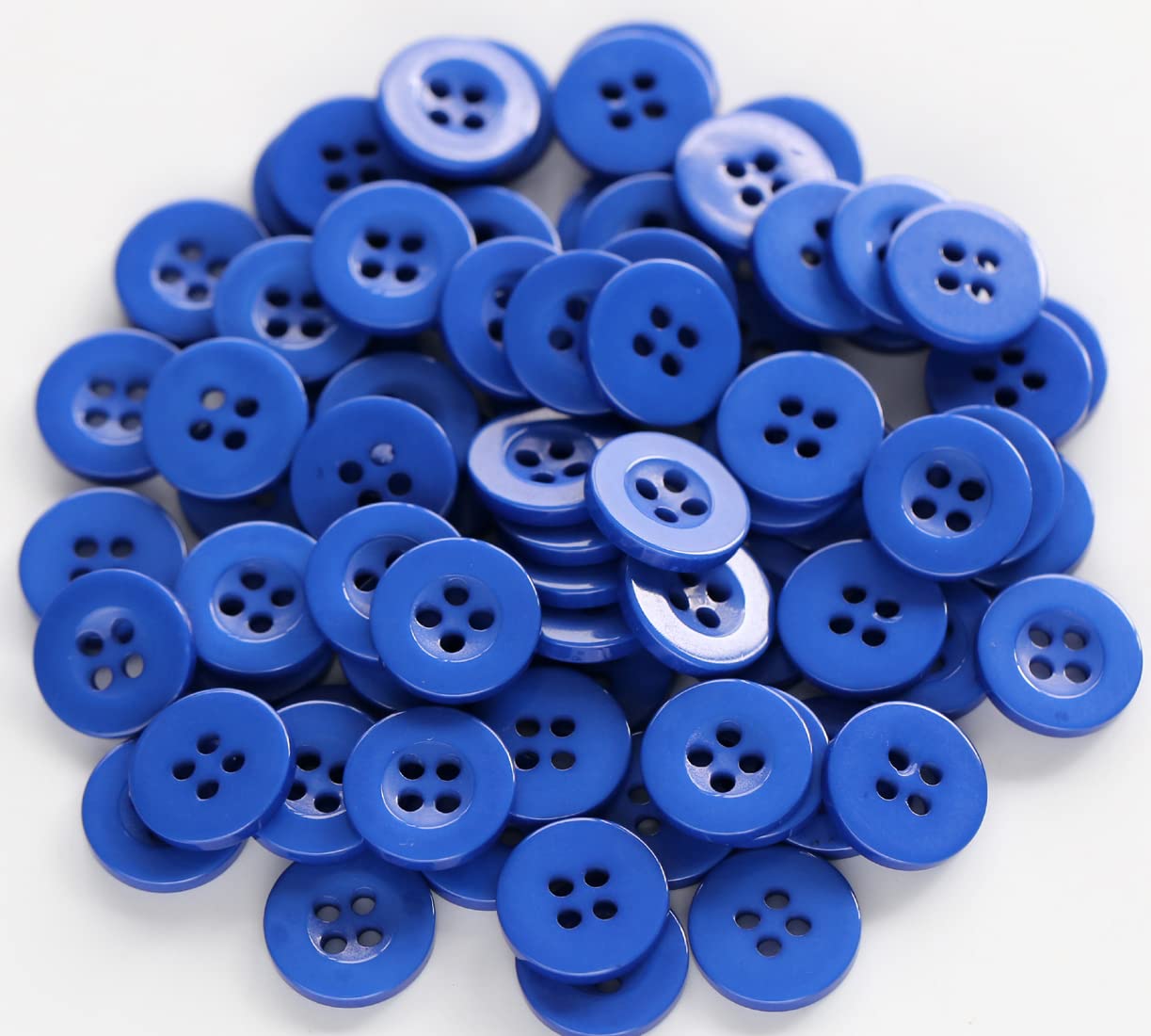 300PCS 1/2 Inch (12.5mm) Small Size Round 4 Holes Buttons Blue Color Button for Sewing Clothing or DIY Crafts Projects Gift