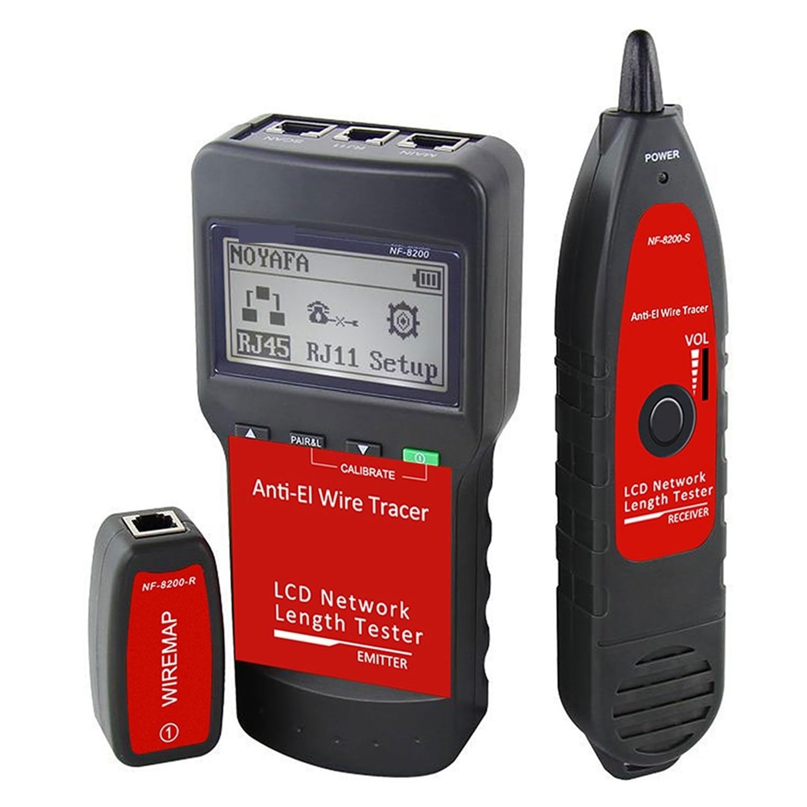 Probador De Cable LAN De Red con Pantalla LCD De NF-8200, Probador De Continuidad De Cable, Probador De Longitud De Seguimiento De Cable De Inspección Ligero Y PortáTil