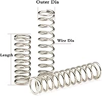Vista 3 de CREEYA Surtido de 225 resortes de compresión pequeños, 15 tamaños diferentes, diámetro del alambre 0.024 in, 0.031 in, 0.039 in, diámetro exterior
