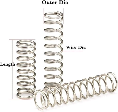 Miniatura 3 de CREEYA Surtido de 225 resortes de compresión pequeños, 15 tamaños diferentes, diámetro del alambre 0.024 in, 0.031 in, 0.039 in, diámetro exterior