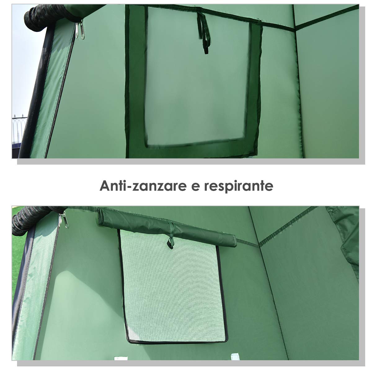 GYMAX Tenda Spogliatoio Istantanee, 120x120x190 cm, Portatile e Pieghevole, Protezione della Privacy da Esterno, come Bagno, Cabina, Doccia, Ideale per Campeggio, Vacanze e Pesca
