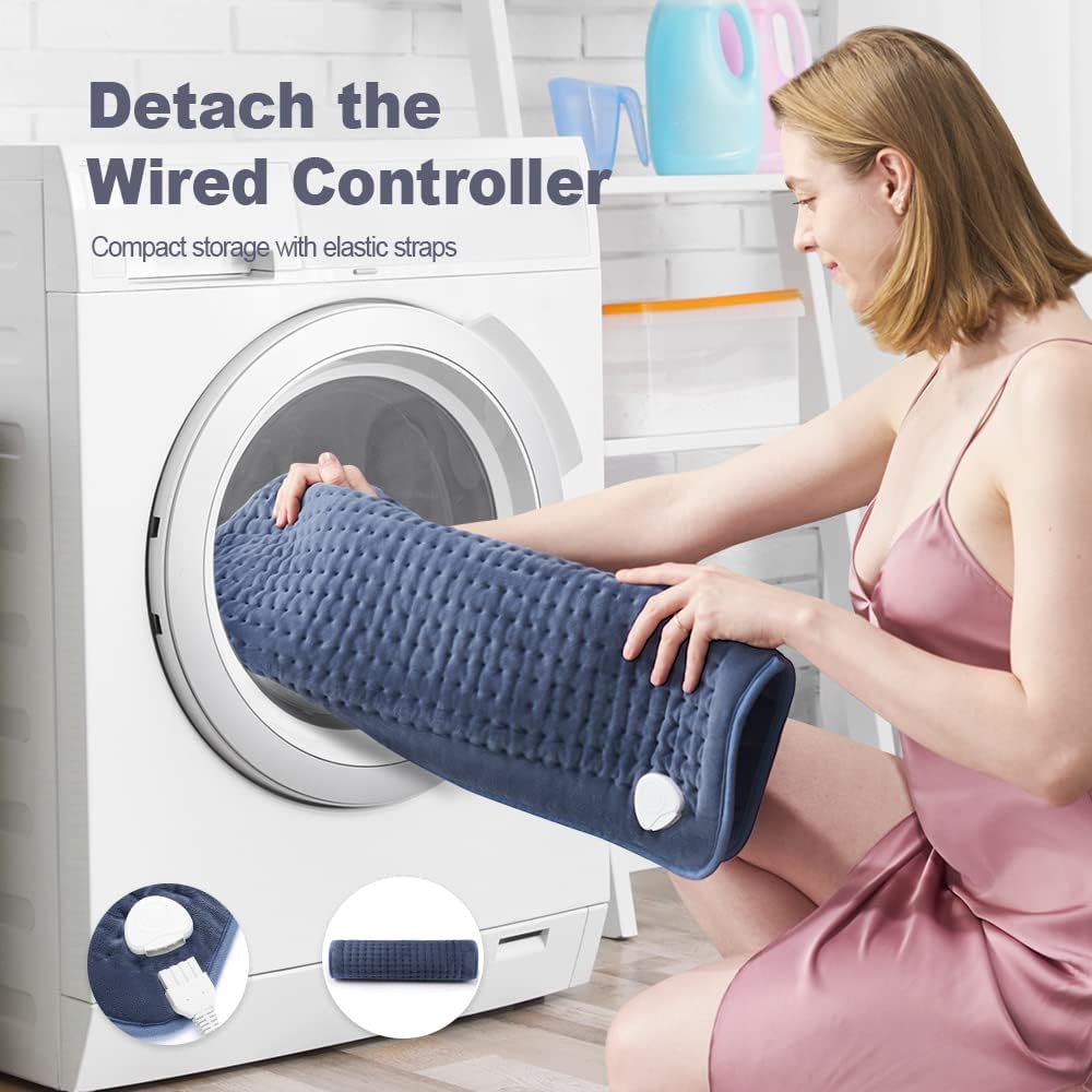 Heating Pad for Back Pain and Cramp Relief, Extra Large 17" x 33" Size Electric Heating Pad for Shoulder Neck Pain with 6 Temperature Level and 6 Timer Settings Auto Shut Off : Health & Household