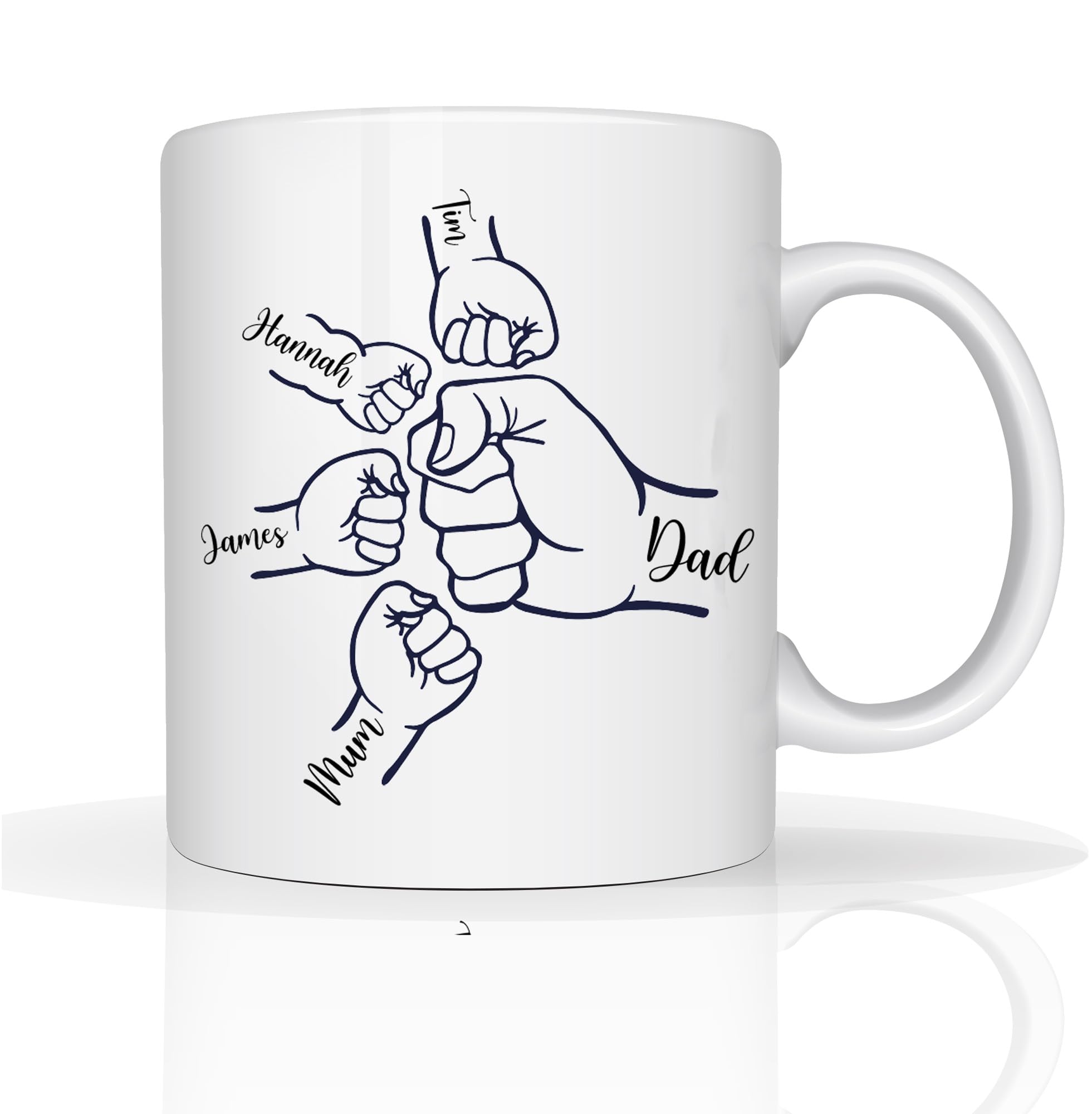 Star Online Personalised Fathers Day Dad Mug Gift Fist Bump from Daughter Son 11oz Ceramic Coffee Daddy Grandad Birthday Presents from The Kids (Family Hand Print) — image 1