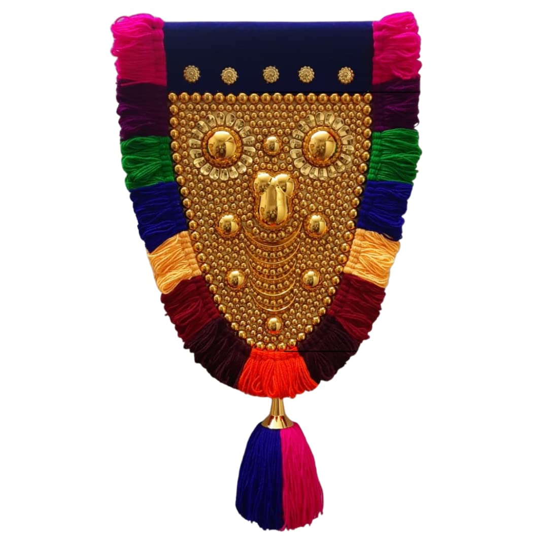 1 Feet Nettipattam(Caparison) 100% Handcrafted Polymer Gold Finish Wall Decor for Living Room by Skilled Kerala Artisans (Ideal for Housewarming Gift)