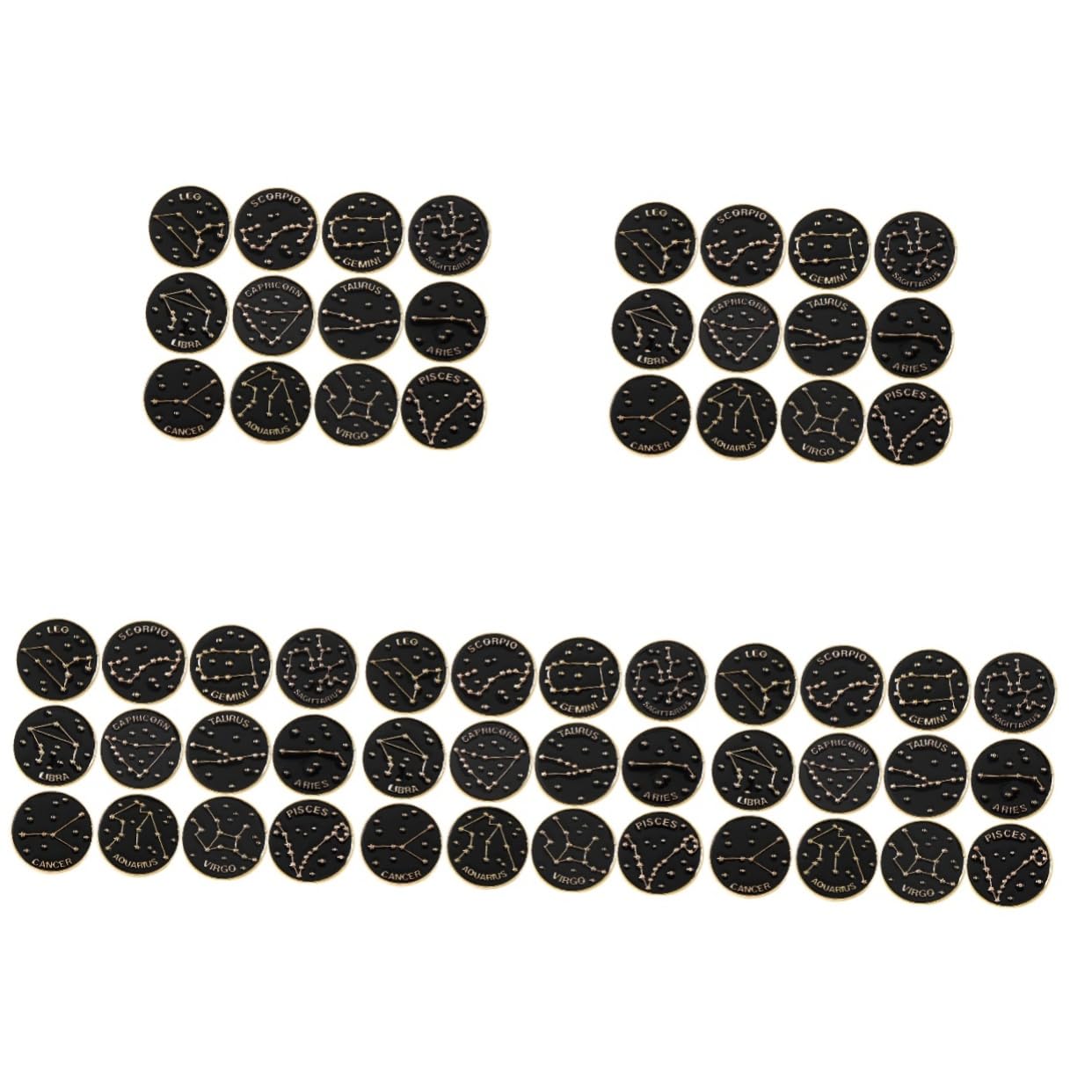 60stücke Teiliges Set Von Zodiac Emaille Broschen Dekorative Anstecker Für Kleidung Taschen Und Hüte Stilvolle Accessoires Für Fans Der Astrologie