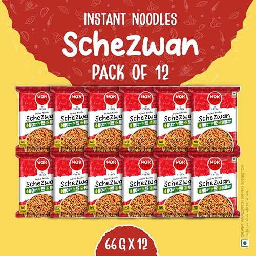 Image of Wok Tok Instant Noodles Schezwan 66g (Pack of 12)