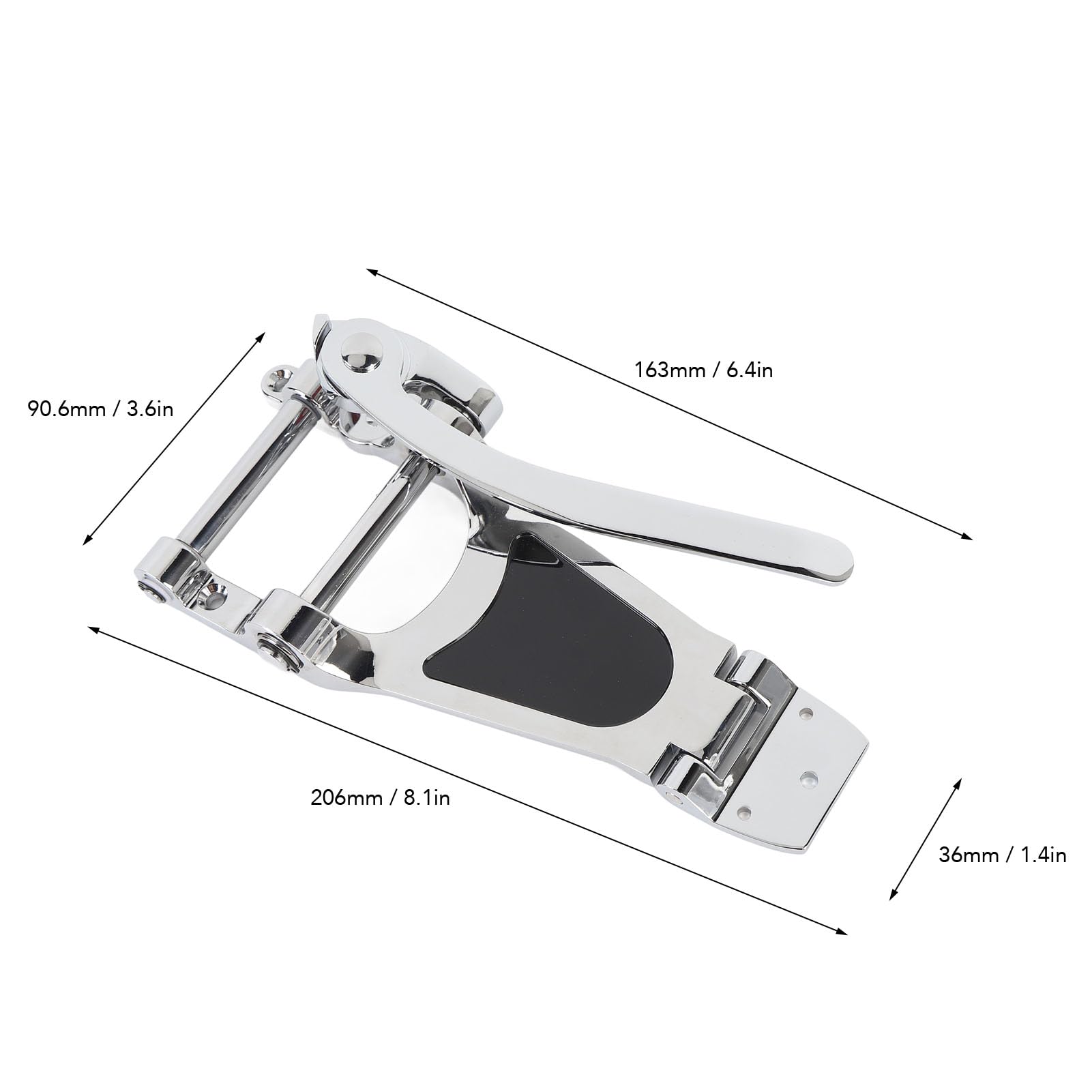 Jeffergarden Cordal de Guitarra Compatible con Guitarras Eléctricas Huecas de Jazz Unidad de Trémolo de Aleación de Zinc Barra Fija con Rodillo, Puente de Jazz Cordal de Vibrato para Guitarra (SILVER)