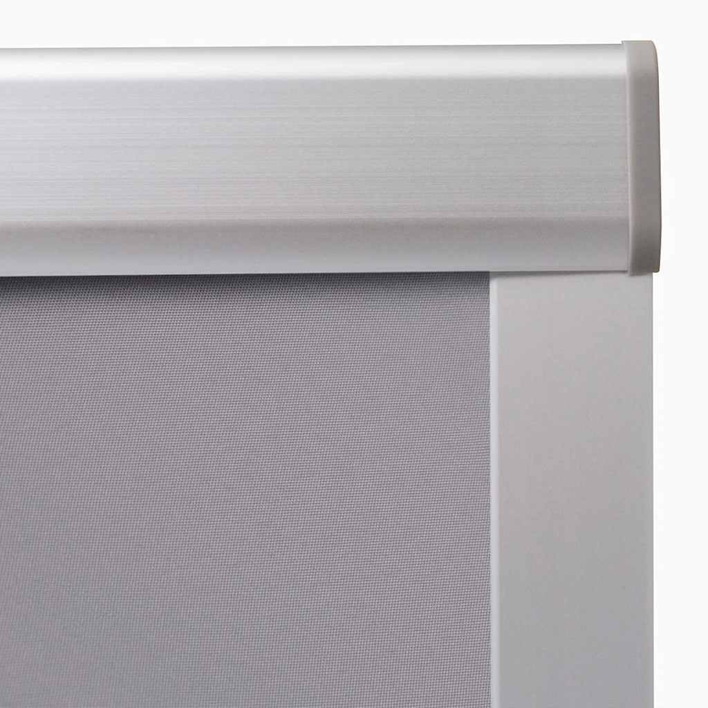 Verdunkelungsrollo Grau FK06 Dachfenster mit Aluminiumrahmen, 493 x 992 mm, Polyester Thermo Rollos mit Sichtschutz, Hitzeschutz, Klemmen und Montagezubehör für Schlafzimmer Büro