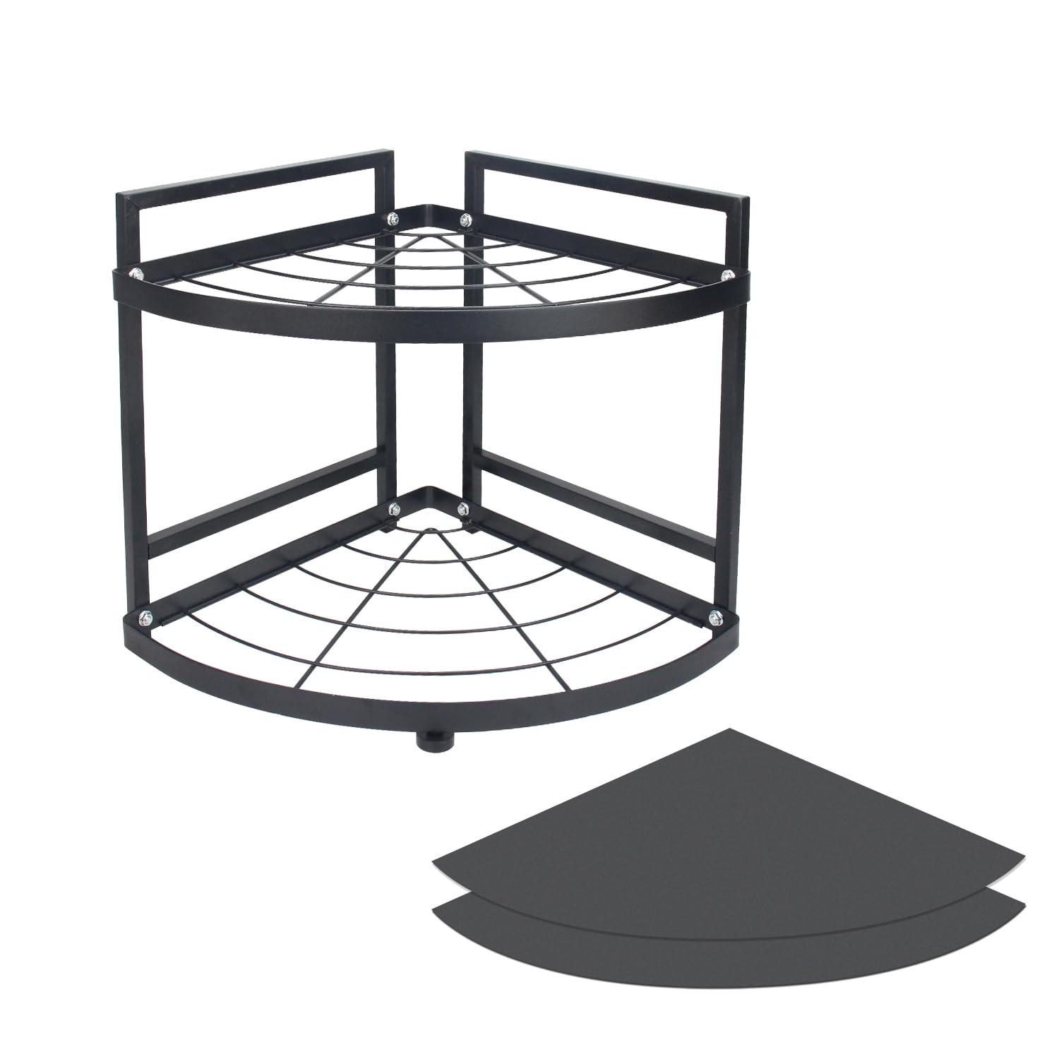 Huijin Black Ra01 Kitchen Storage Rack, Corner Rack Shelves, Pot Storage Rack (2-Tier)
