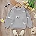 Tinypainter Toddler Girl Bow Sweater Cute Knitted Pullover Fall Winter Clothes 1-5T Gray