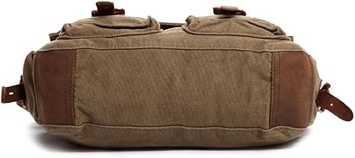 Miniatura 4 de Bolso de hombro para hombres, bolso mensajero de lienzo militar clásico de Berchirly, de 13.3–17.3 pulgadas, de regreso a la escuela Verde