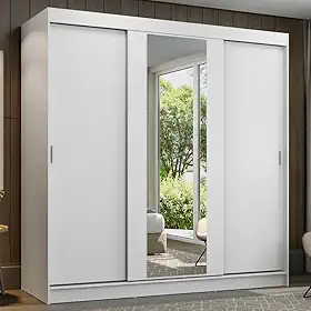 Guarda-roupa Casal Madesa Reno 3 Portas de Correr com Espelho B