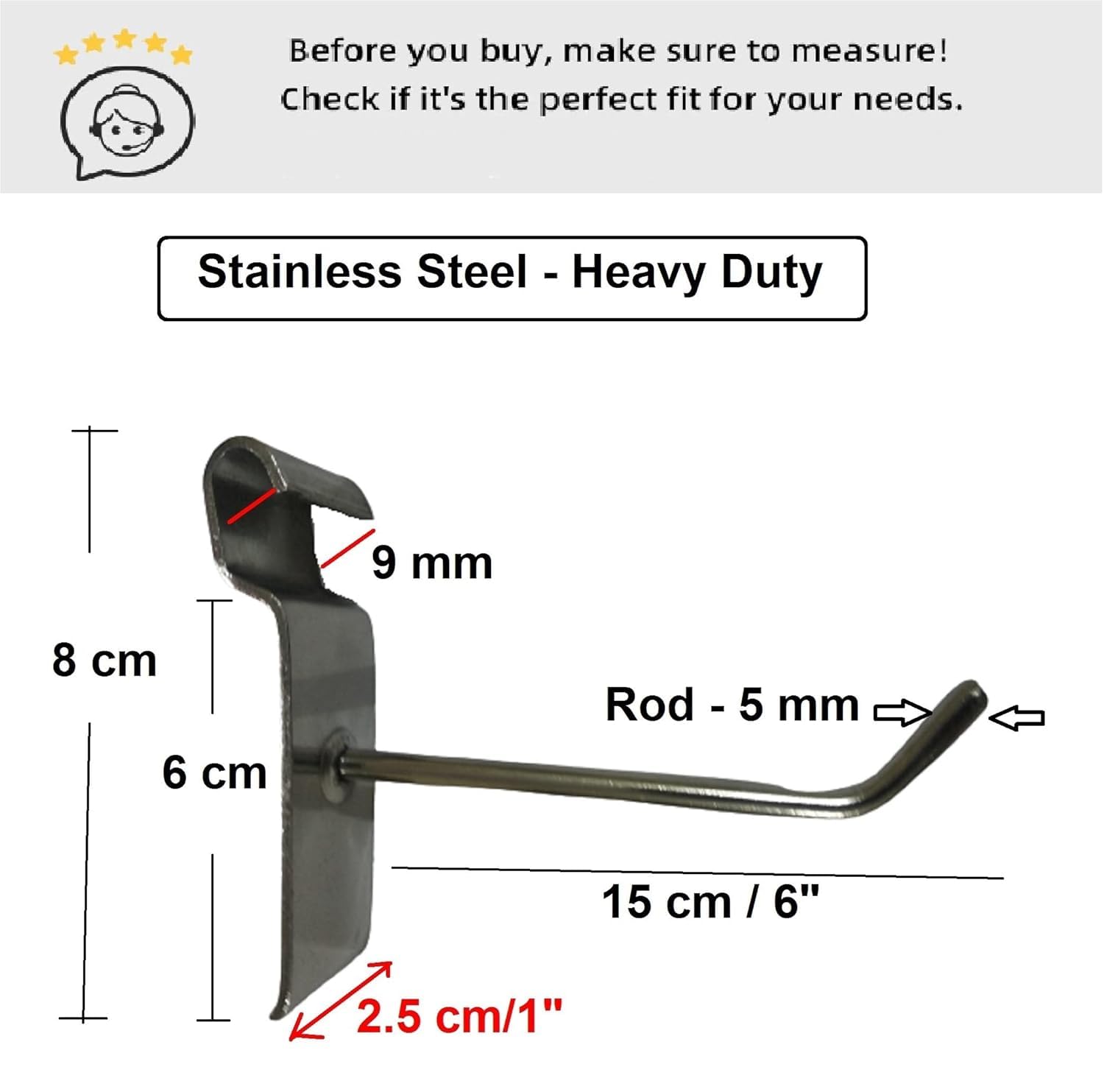 Q1 Beads Steel Grid Wall Mesh 1.5x2 feet(45 x 60 cm) Display Stand Rack with 6 inch Jaali Hook 6 Pcs. for Retail Display|Shop|Showroom|Kitchen| Hanging Accessories|Photo 5 MM SS Rod (Chrome) 2