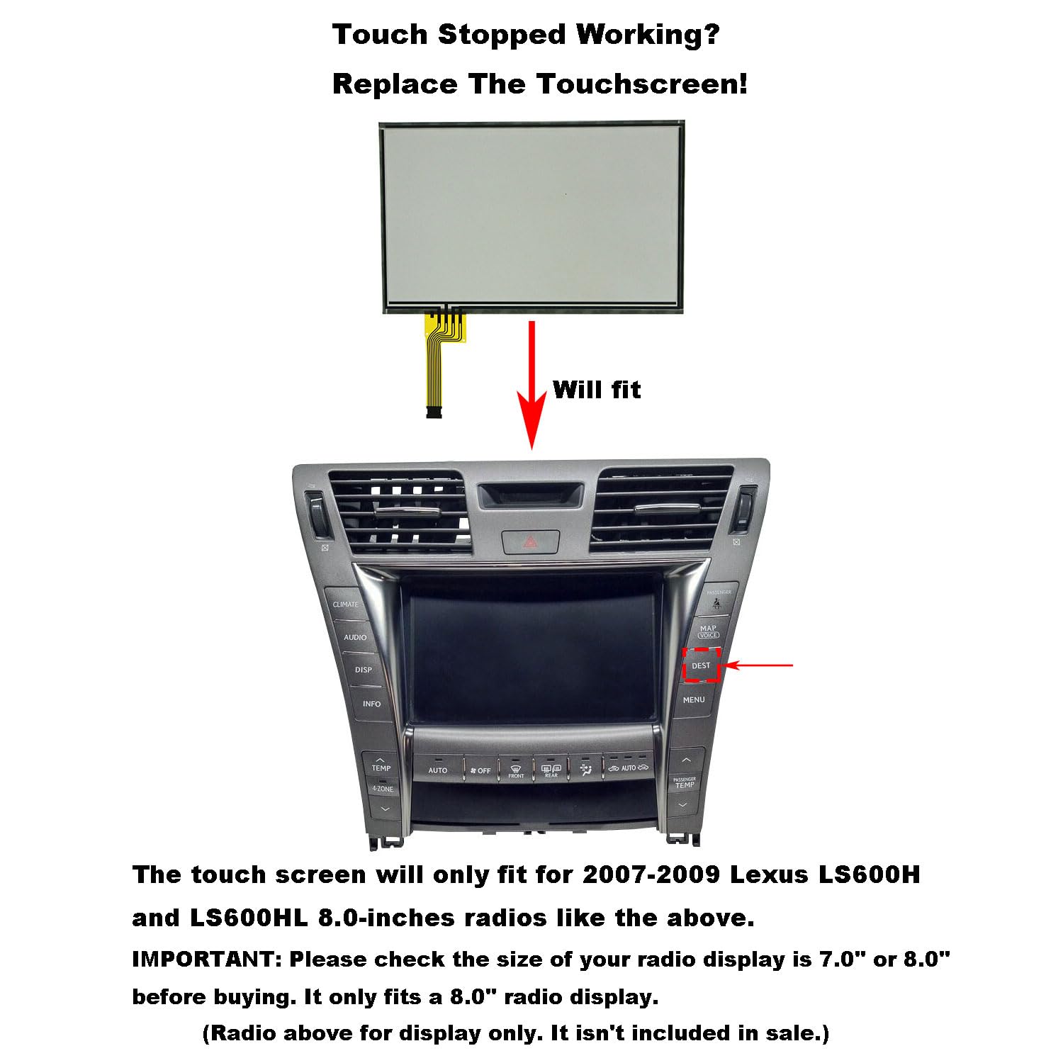 Amazon.com: Touch Screen Digitizer Fit For Lexus GX460 GX400 LX570