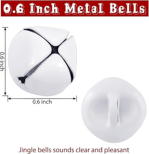 Miniatura 10 de Cascabeles para manualidades, cascabeles grandes de 0.6 pulgadas a granel, 50 campanas de Navidad para manualidades, festivales, hogar, corona,