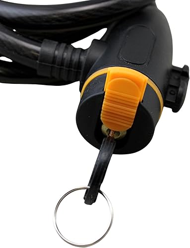 Miniatura 4 de Candado de bicicleta (paquete de 2) con dos llaves y soporte de montaje, cable de seguridad multiusos de 0.453 in x 47 pulgadas para bicicletas,