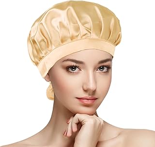 [Dearan] ナイトキャップ シルク 19匁 ヘアキャップ 美髪 ロングヘア 就寝用 ロングヘア用 枝毛・寝癖防止 保湿美髪 就寝用 産後用 誕生日 プレゼント 紐付き サイズ調整可能 シルク ナイトキャップ