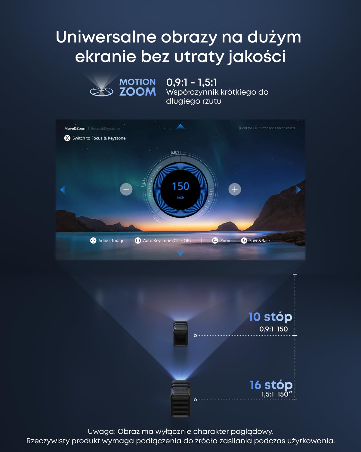 Projektor NEBULA X1 z trzema laserami 4K, Nebulamaster, 3500 lumenów ANSI, kontrast 56000:1, dźwięk stereo 40 W, zoom optyczny 0,9–1,5, sztuczna inteligencja, Dolby Vision, ekran 300 cali