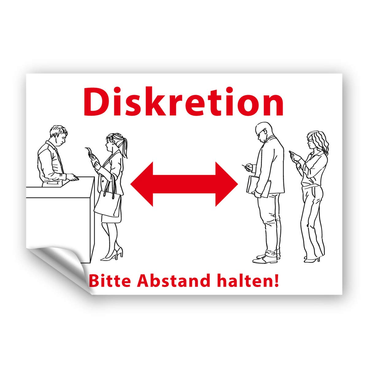Bodenaufkleber 'Bitte Abstand Halten!' - Selbstklebend, Rutschsicher, Wasserfest, 70x10 Cm Rot