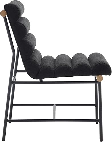 Miniatura 6 de Juego de 2 sillas de comedor, sillas de cocina tapizadas con respaldo copetudo con canal, sillas de comedor de tela de lino modernas, cómodas sillas