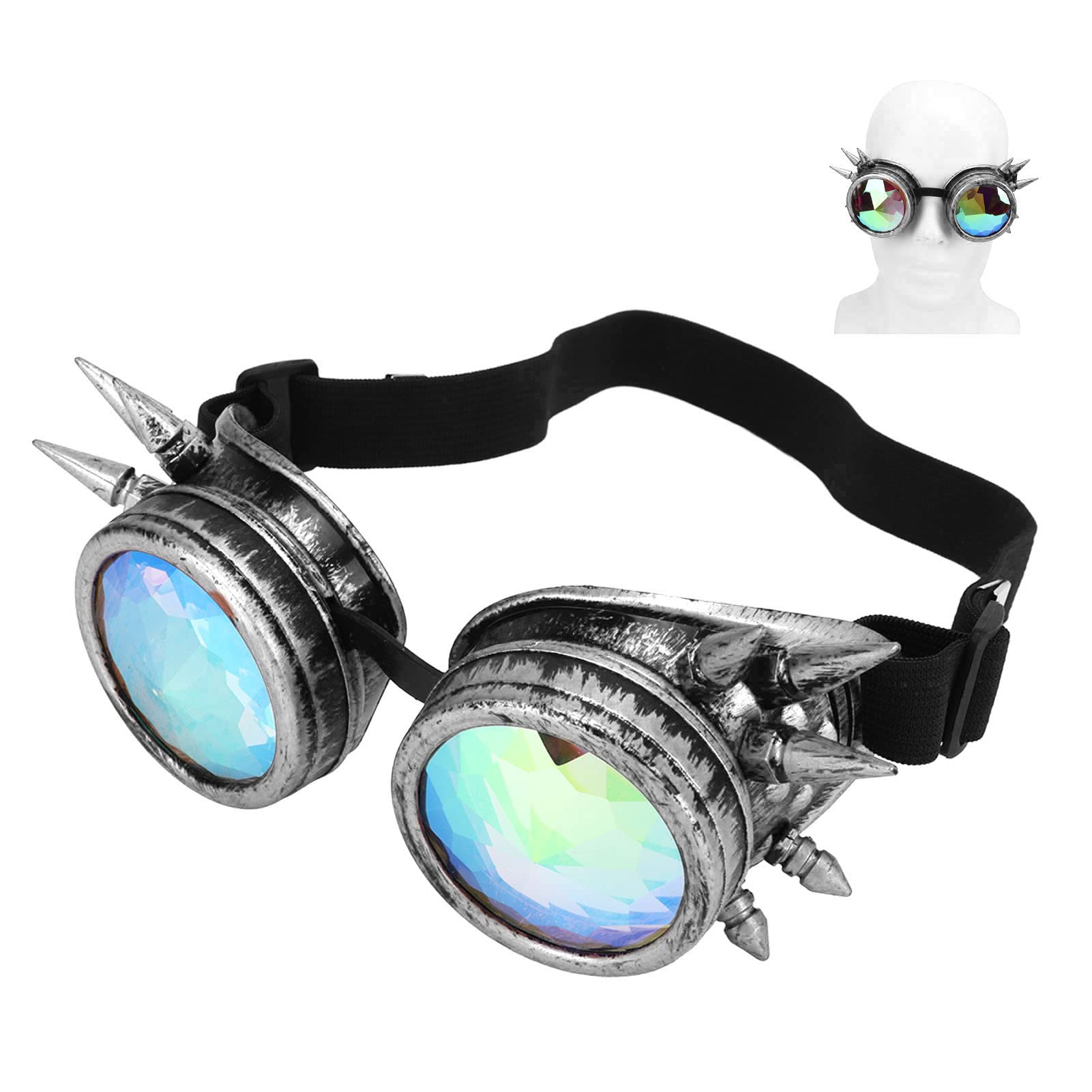 LED Steampunk Goggles Rainbow Goggles Retro Light Up Rainbow Rave Glasses LED Steampunk Goggles Rainbow Goggles Retro Light Up Rainbow Rave Glasses