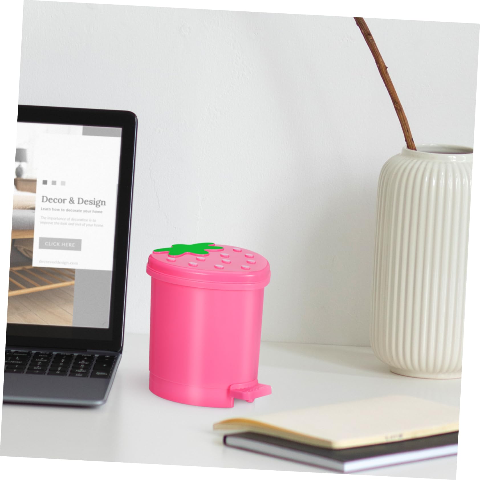 Amazon | Zerodeko イチゴ デスクトップ ゴミ箱 プレス タイプ