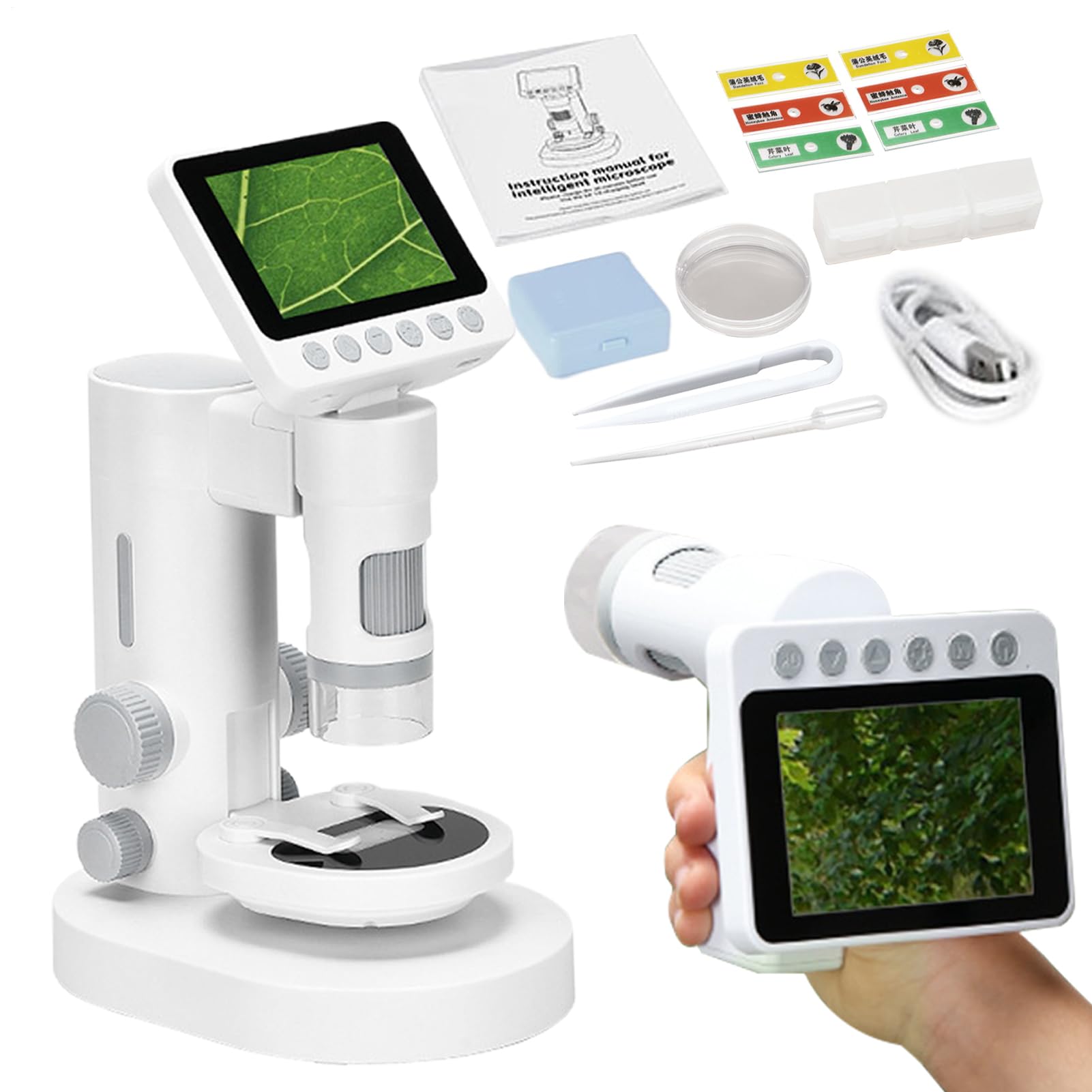 Microscopio Para Niños 100X-1000X Juguetes STEM | Lupa De Bolsillo Con Luz LED Para Niños Chicos Jóvenes Aprendices Entusiastas De La Ciencia Educación En Casa Aula Hogar