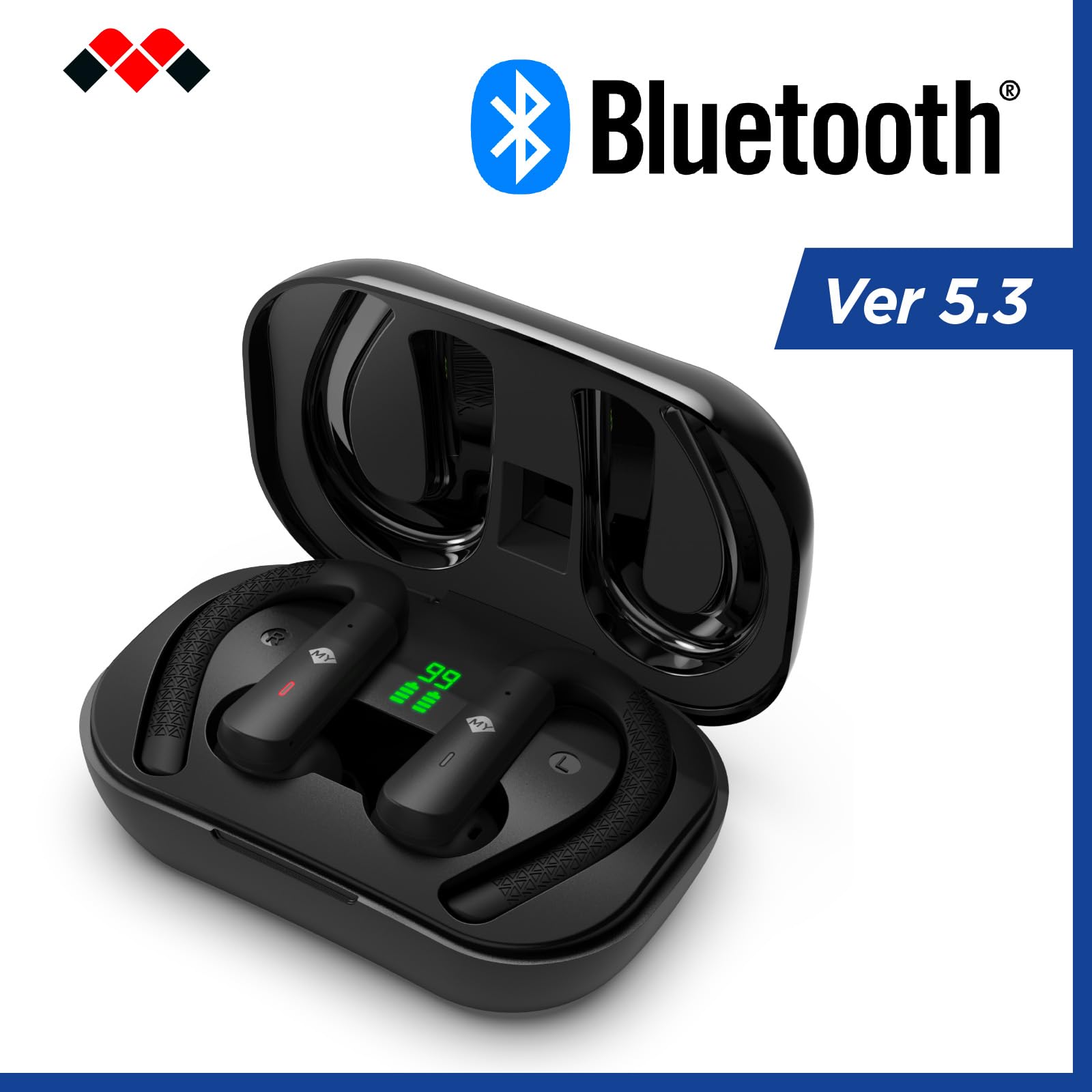 MELICONI MYSOUND True FIT Plus - Écouteurs True Wireless Bluetooth 5.3 Noir, Idéal pour Le Sport, Commande Tactile, Boîtier de Chargement avec LED, Batterie de 32 Heures