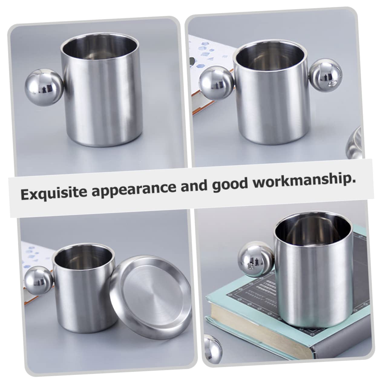 Sosoport Lot De 2 Gobelets Pliables En Acier Inoxydable Réutilisables Pour Le Camping La Randonnée Le Thé Et Le Café