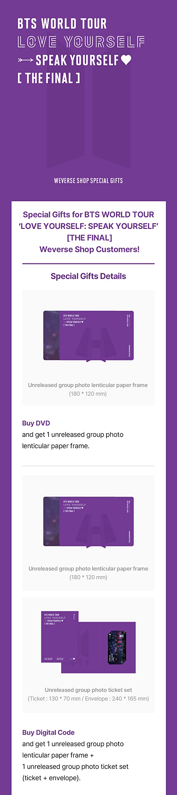 Dreamus [DVD] BTS - World Tour ‘LOVE YOURSELF : SPEAK YOURSELF’ [THE FINAL] DVD+Pre-Order Benefit