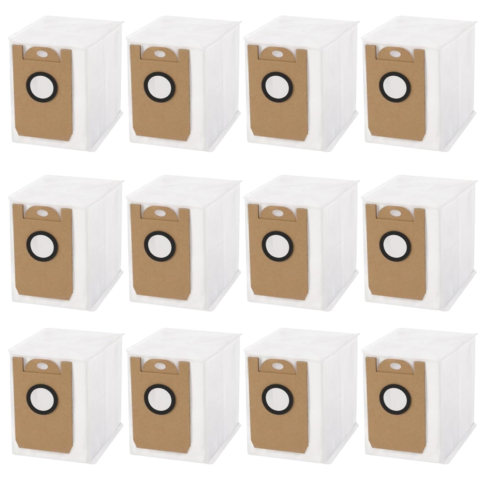 12 Pack Dust Bags Replacement for Tikom L8000 Plus/Medion X20 SW+ MD 11415 Robot Vacuum Cleaner, Disposable Large Capacity Vacuum Bags Accessories